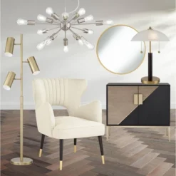 360 Lighting Mid Century Modern Desk Lamp 19 1/2" High Brown Wood White Frosted Glass Dome Shade For Bedroom Living Room Office -Home Decoration Store GUEST cf6aa706 465c 44ef 9f57 04a8d351994d