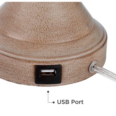 Regency Hill Avery Traditional Table Lamps 25" High Set Of 2 Faux Wood With USB Charging Port LED Touch On Off Ivory Shades For Living Room Home Desk 4 Regency Hill Avery Traditional Table Lamps 25" High Set Of 2 Faux Wood With USB Charging Port LED Touch On Off Ivory Shades For Living Room Home Desk - Image 2