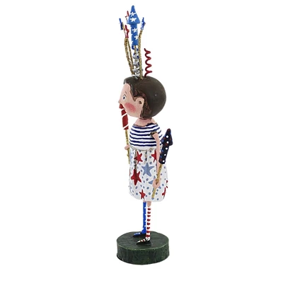 Lori Mitchell Putting On A Show - One Figurine 8.5 Inches - Stars Stripes July Fourth - 14485 - Polyresin - Blue 4 Lori Mitchell Putting On A Show - One Figurine 8.5 Inches - Stars Stripes July Fourth - 14485 - Polyresin - Blue - Image 2