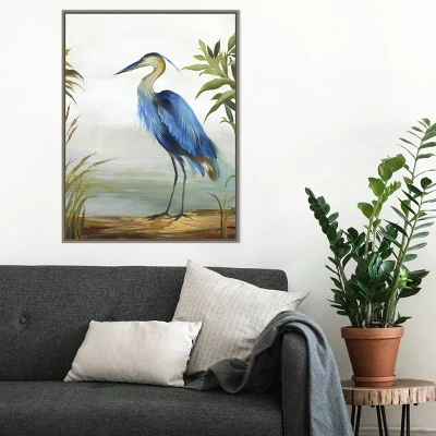 22" X 30" Blue Heron By Aimee Wilson Framed Canvas Wall Art Gray Wash - Amanti Art 7 22" X 30" Blue Heron By Aimee Wilson Framed Canvas Wall Art Gray Wash - Amanti Art - Image 5