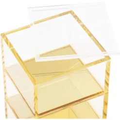 Okuna Outpost 3 Tier Clear Acrylic Stacking Desk Organizer With Gold Bottom (3 X 3 X 5.3 In) -Home Decoration Store GUEST d249e111 29ec 4de2 9913 43769e12e0fd