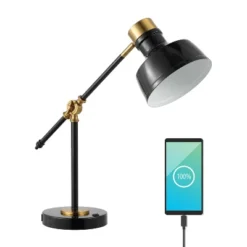 18.5" Allegra Farmhouse Adjustable Cantilever Task Lamp With USB Charging Port (Includes LED Light Bulb) - JONATHAN Y 20 18.5" Allegra Farmhouse Adjustable Cantilever Task Lamp With USB Charging Port (Includes LED Light Bulb) - JONATHAN Y -Home Decoration Store GUEST d32a152c 9c01 4ad6 b582 d885d0e2517b