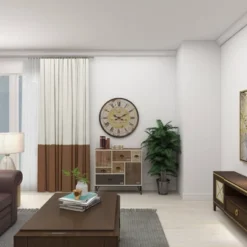 Vintage Wood Wall Clock With Typography Brown - Olivia & May -Home Decoration Store GUEST d3b8906f 34e6 44fb a435 a92817a36057