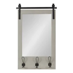 18" X 28" Cates Functional Wall Mirror Gray - Kate & Laurel All Things Decor