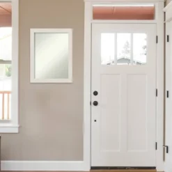 22" X 28" Non-Beveled Rustic Plank White Narrow Wall Mirror - Amanti Art -Home Decoration Store GUEST d67660cb cf44 4b41 8de3 74b8cfb9541a