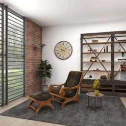 Vintage Wood Wall Clock With Typography Brown - Olivia & May -Home Decoration Store GUEST d74054a1 aa80 44e0 aa9b b6190b0bdf1f