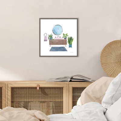 16" X 16" Bathroom I By Farida Zaman Framed Canvas Wall Art Green - Amanti Art 6 16" X 16" Bathroom I By Farida Zaman Framed Canvas Wall Art Green - Amanti Art - Image 4