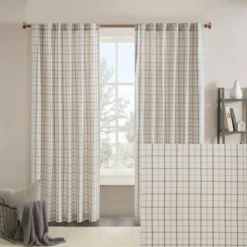 Preston Plaid Rod Pocket And Back Tab Room Darkening Curtain Panel With Fleece Lining -Home Decoration Store GUEST da2986e5 b4aa 4806 98dd 46a4aeaa923e
