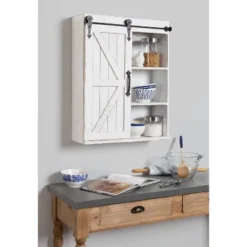 Modern Farmhouse Decorative Wood Wall Storage Rustic White - Kate & Laurel All Things Decor -Home Decoration Store GUEST db436556 a462 4928 a441 56deb28c6bc8