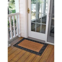 HomeTrax Cocoa Mat Doormat - Cocoa With Ivy Leaf (24" X 36")