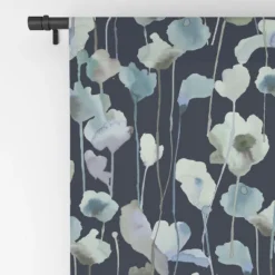 Ninola Design Watery Abstract Flowers Navy 84" X 50" Single Panel Blackout Window Curtain - Deny Designs -Home Decoration Store GUEST dd966888 d781 41f2 bfb0 2b631b1dff67