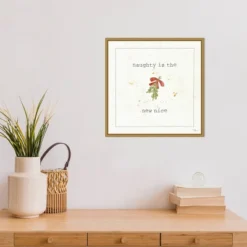 16" X 16" Christmas Cuties III Mistletoe By Pela Studio Framed Canvas Wall Art - Amanti Art -Home Decoration Store GUEST dea8df27 4d59 449d be07 f968b1b75444