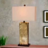 Hammertone Mercury Glass & Antique Brass Metal Pillar Table Lamp Brown - Fangio Lighting -Home Decoration Store GUEST e0971868 f339 4b59 9f8d 3fddaa024b41