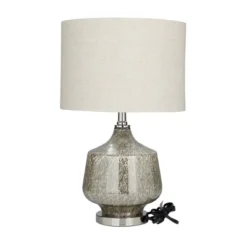 Linen Table Lamp With Faux Mercury Glass Finish Silver - Olivia & May 15 Linen Table Lamp With Faux Mercury Glass Finish Silver - Olivia & May -Home Decoration Store GUEST e347cda9 00fa 421e a808 fc381f44bc93