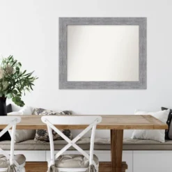 33" X 27" Non-Beveled Bark Rustic Gray Wall Mirror - Amanti Art -Home Decoration Store GUEST e3d71f8e ade2 41d4 9880 7bf538fe878a