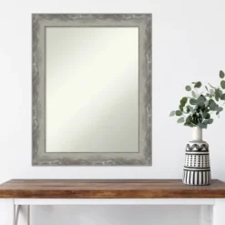 23" X 29" Non-Beveled Waveline Silver Narrow Wall Mirror - Amanti Art -Home Decoration Store GUEST e5477850 892c 4217 999a 3c4b1ec66d32