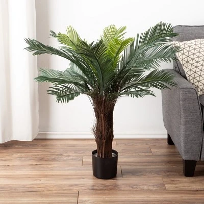 Artificial Cycas Palm Tree- 3-Foot Potted Faux Plant For Home Or Office Decoration- Ornamental Greenery For Indoor Or Outdoor Use By Nature Spring 3 Artificial Cycas Palm Tree- 3-Foot Potted Faux Plant For Home Or Office Decoration- Ornamental Greenery For Indoor Or Outdoor Use By Nature Spring