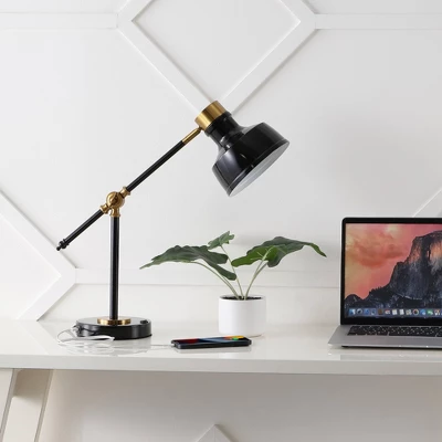 18.5" Allegra Farmhouse Adjustable Cantilever Task Lamp With USB Charging Port (Includes LED Light Bulb) - JONATHAN Y 9 18.5" Allegra Farmhouse Adjustable Cantilever Task Lamp With USB Charging Port (Includes LED Light Bulb) - JONATHAN Y - Image 7