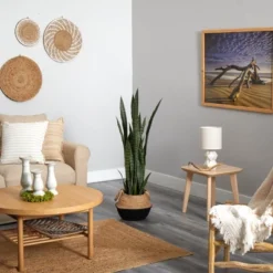 Nearly Natural 46-in Sansevieria Artificial Plant In Boho Chic Handmade Cotton & Jute White Woven Planter -Home Decoration Store GUEST f34ffa6f 1475 4d51 9db8 85087846e989