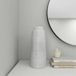 17" X 7.5" Terracotta Vase White - Olivia & May -Home Decoration Store GUEST f63d4401 0451 44ae bee7 4c41336696e8