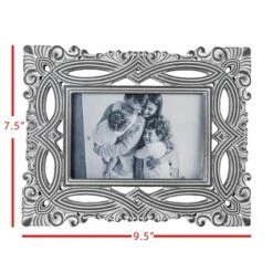 Filigree 4X6 Photo Frame Gray MDF & Glass - Foreside Home & Garden -Home Decoration Store GUEST f69e20e5 93ac 4ad2 a55d f1293ebe899b