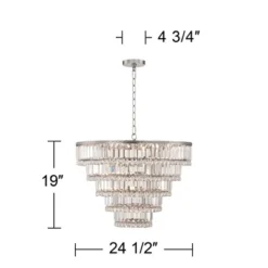 Vienna Full Spectrum Magnificence Satin Nickel Chandelier 24 1/2" Wide Modern Faceted Crystal Glass 15-Light LED Fixture For Dining Room House Kitchen -Home Decoration Store GUEST f7d7ad5d 7e8b 43f6 9cc2 37fc825d15dd