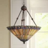 Robert Louis Tiffany Bronze Pendant Chandelier 20" Wide Rustic Peacock Stained Art Glass 3-Light Fixture For Dining Room House Kitchen Island Entryway -Home Decoration Store GUEST f7f59d76 d546 406d 9d7b 466d2e40b64f