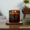 23oz XL 3-Wick Fennel + Pine Wooden Amber Glass With Wood Lid And Stamped Logo Amber Candle - Threshold™ -Home Decoration Store GUEST f97e7f56 2b88 45f1 b9bf 917ecf7e2463
