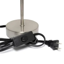 10.5" Petite Metal Stick Bedside Table Desk Lamp In Sand Nickel With Fabric Shade Orange - Creekwood Home -Home Decoration Store GUEST fa632b6e 8993 4f61 86d0 4481ed11105d 1