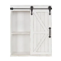 Modern Farmhouse Decorative Wood Wall Storage Rustic White - Kate & Laurel All Things Decor -Home Decoration Store GUEST fb219957 b441 41f5 aed4 2b40068acf10
