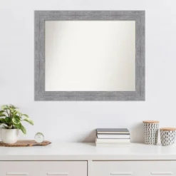 33" X 27" Non-Beveled Bark Rustic Gray Wall Mirror - Amanti Art -Home Decoration Store GUEST fbab34d0 32b6 4534 aad0 a6ceaabe6089