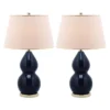 (Set Of 2) 26.5" Jill Double- Gourd Ceramic Lamp Navy (Includes CFL Light Bulb) - Safavieh -Home Decoration Store GUEST fbb8b25e f33b 4b66 b724 19e35de46e1f