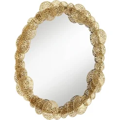 Uttermost Layered Lotus Shiny Gold 33 1/2" Round Wall Mirror -Home Decoration Store GUEST fc60f199 f6e8 478a 999b 90292faeb33a