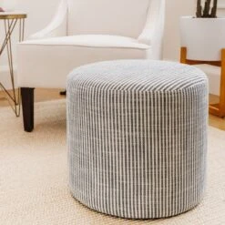 19" Round Pouf Ottoman - WOVENBYRD -Home Decoration Store GUEST fcde36fb 64e0 453e bee2 b622fdc4ecb0