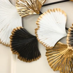 LuxenHome White, Black, And Gold Metal Ginkgo Leaves Modern Wall Decor -Home Decoration Store GUEST fd53a80b 94fe 4b7c 93fb d00c5ffcd199